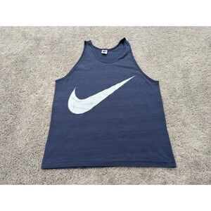 T's Tank Top Mens Large Blue Sleeveless Swoosh‎ Logo